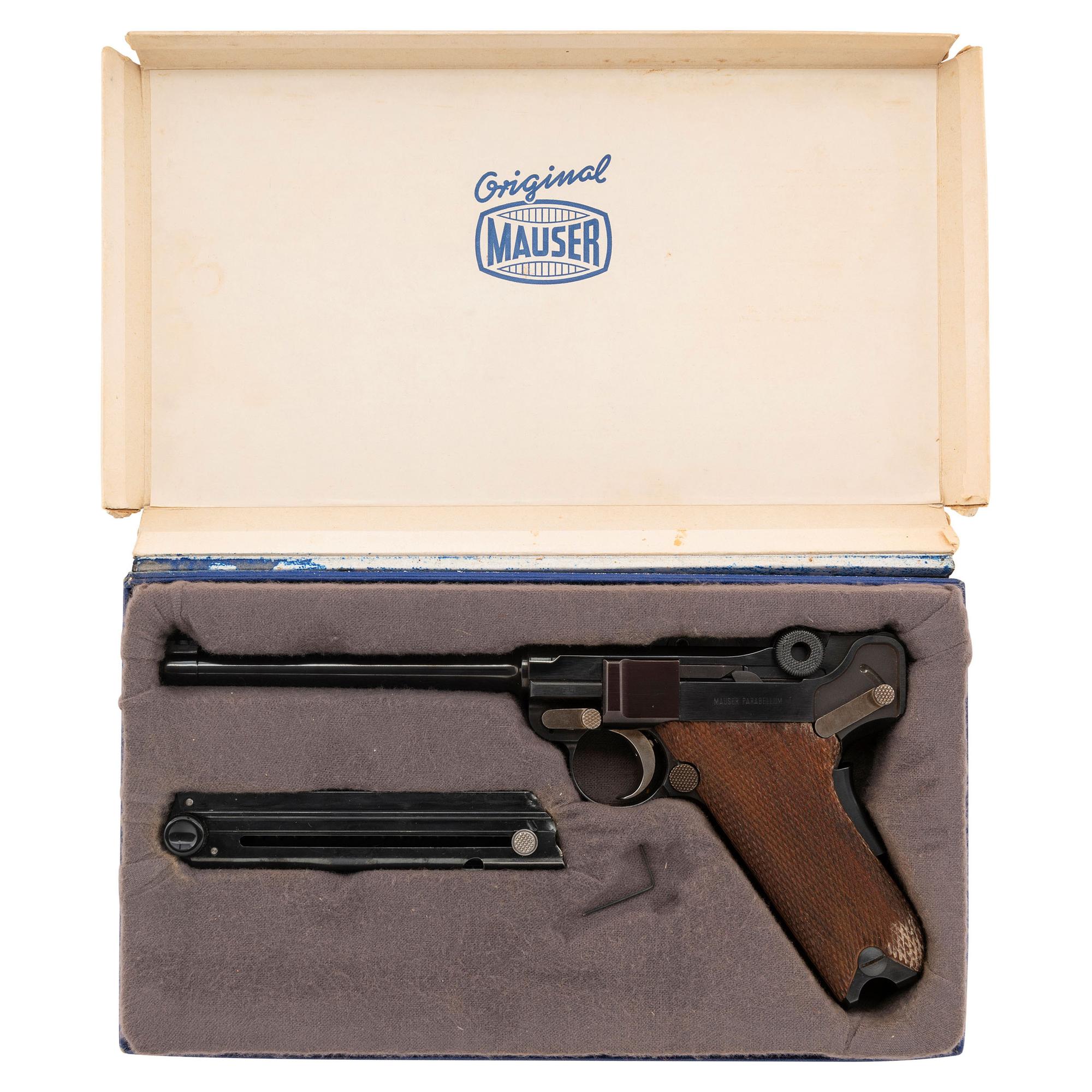 *Interarms "Swiss-Style" Mauser Eagle P.08 .30 Luger Pistol In Factory Box