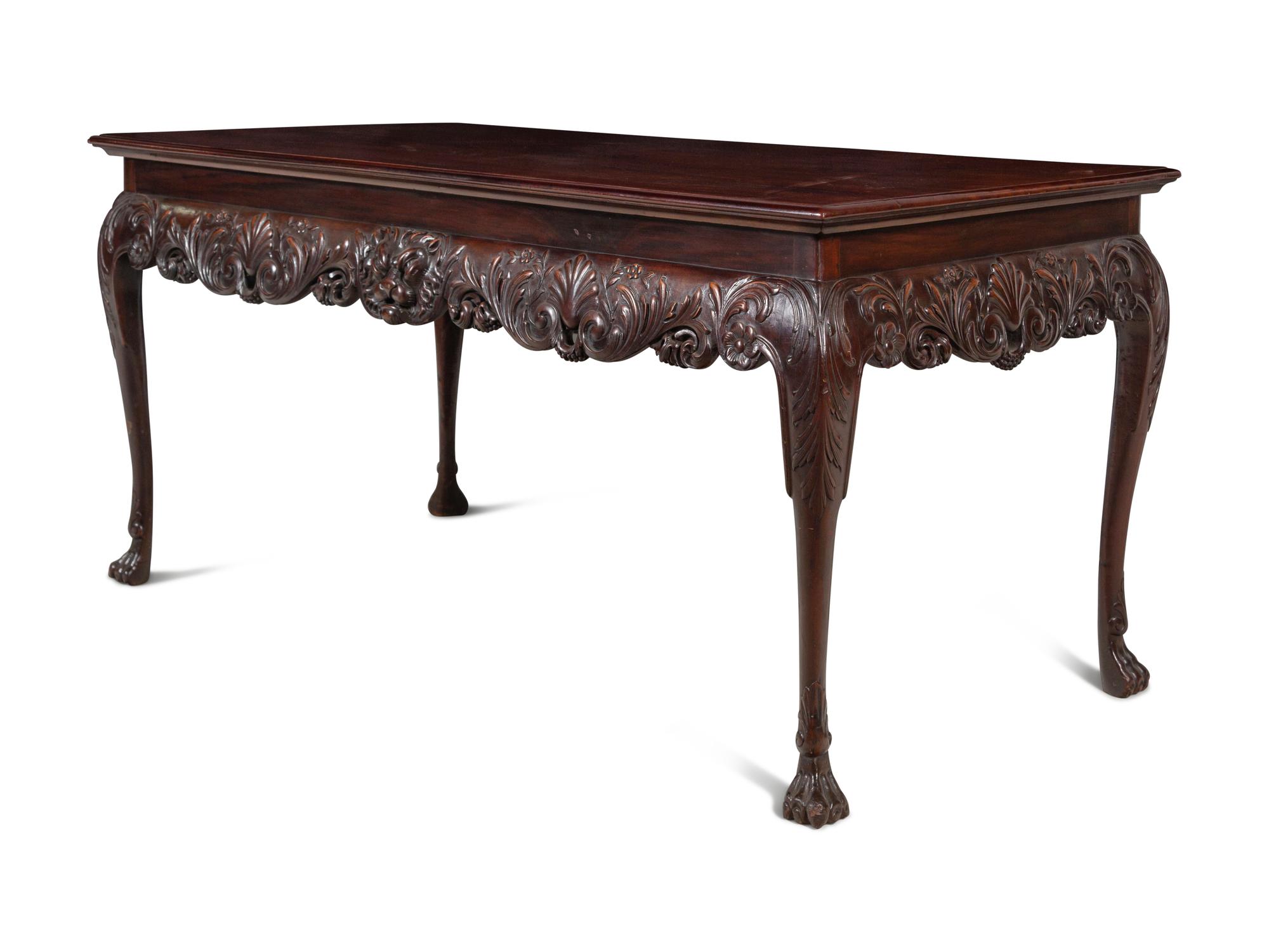 An Irish George III Style Carved Mahogany Console Table