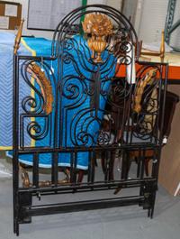 A Pair of Steel and Gilt Metal Day Beds Height of headboards 61 1/2 inches. — 20TH CENTURY