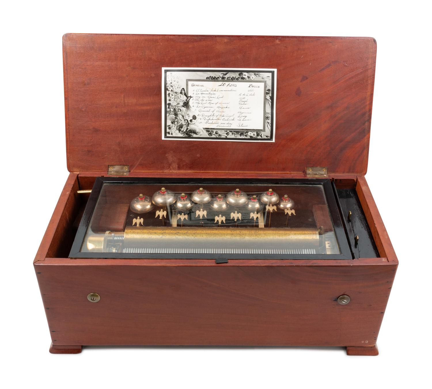 A Swiss Painted Cylinder Music Box