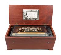 A Swiss Painted Cylinder Music Box