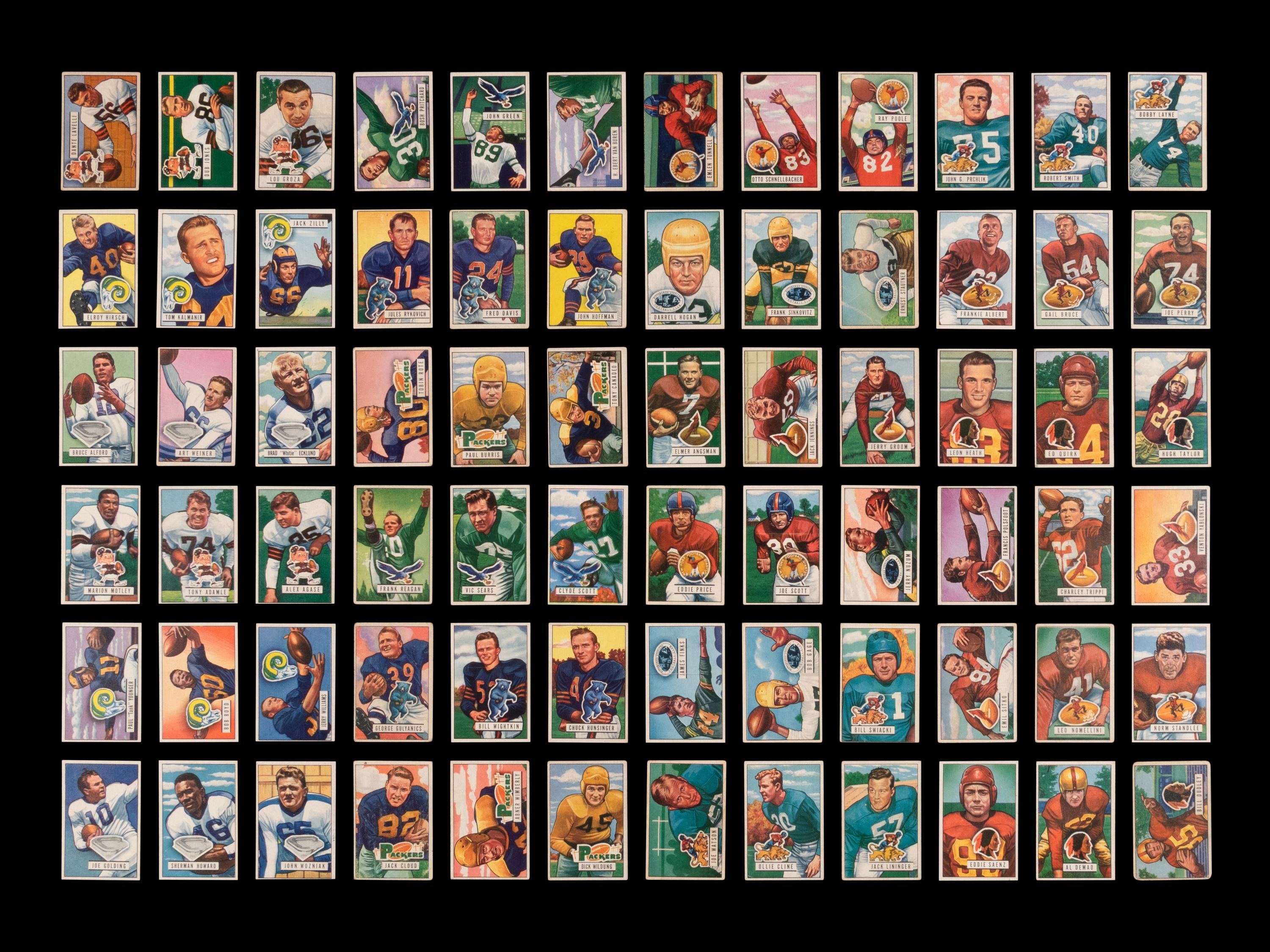 A Complete Set of 1951 Bowman Football Cards (144/144)