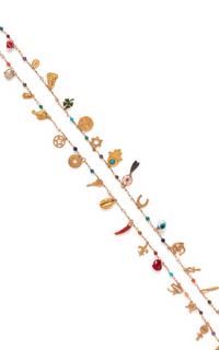 YELLOW GOLD, MULTIGEM AND ENAMEL CHARM NECKLACE