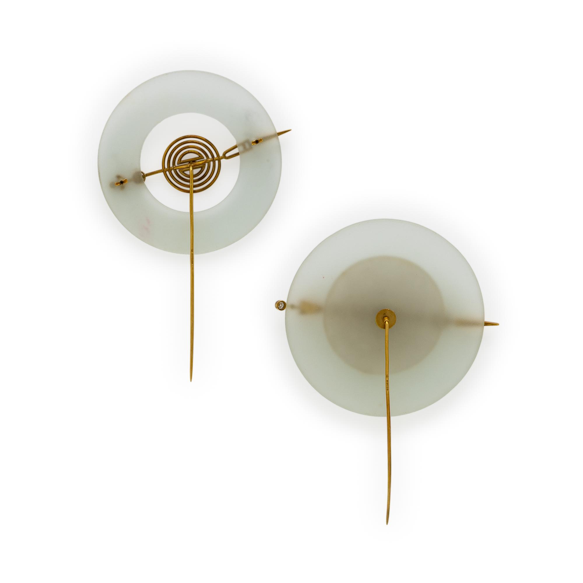 Wendy Ramshaw, 'Wedgewood Series', Pair of Yellow Gold, Diamond, and Jasperware Stick Pins
