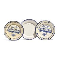 Three Staffordshire Feather Edge Pearlware Dishes