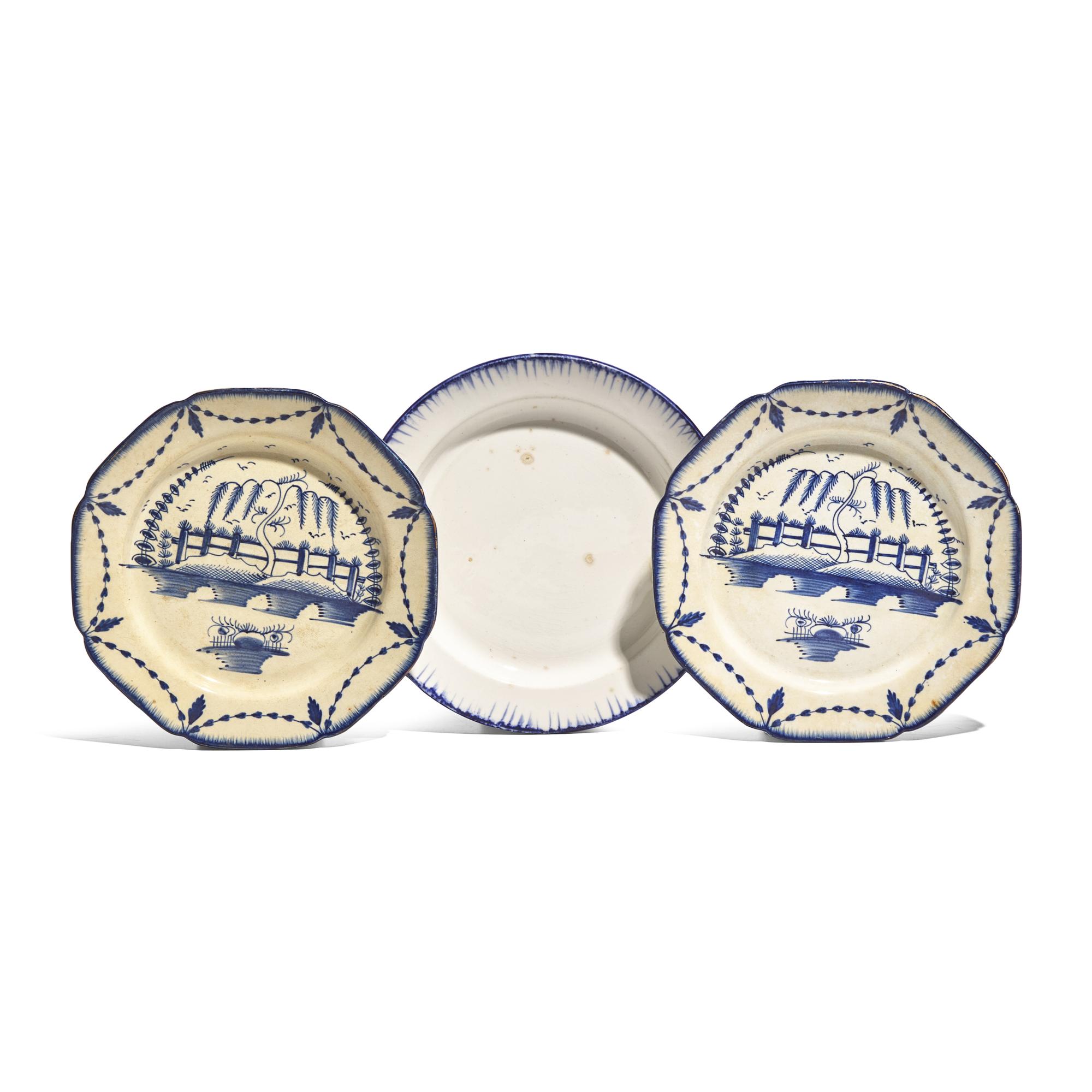 Three Staffordshire Feather Edge Pearlware Dishes