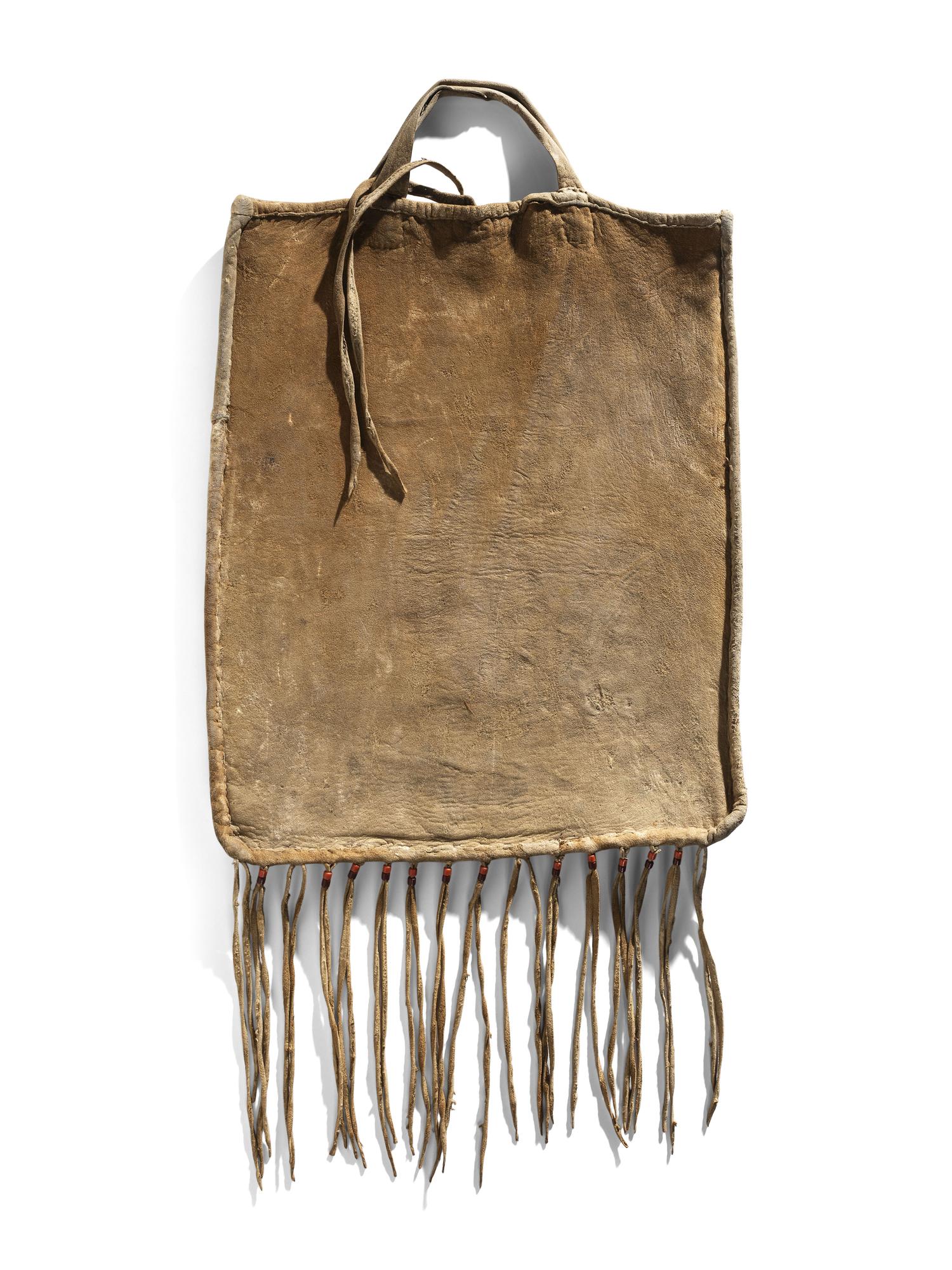 Plateau Beaded Hide Storage Bag, with Buck