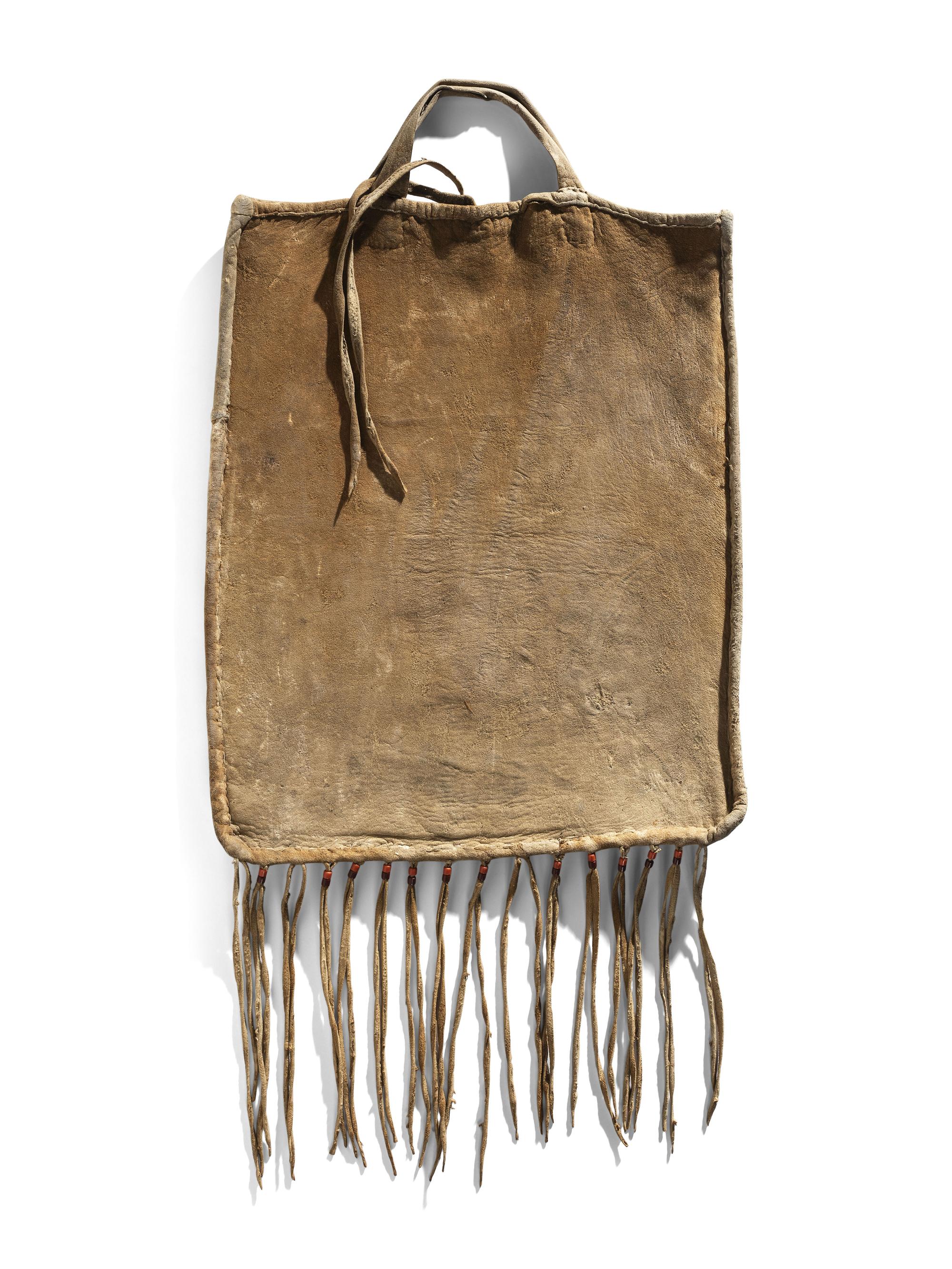Plateau Beaded Hide Storage Bag, with Buck