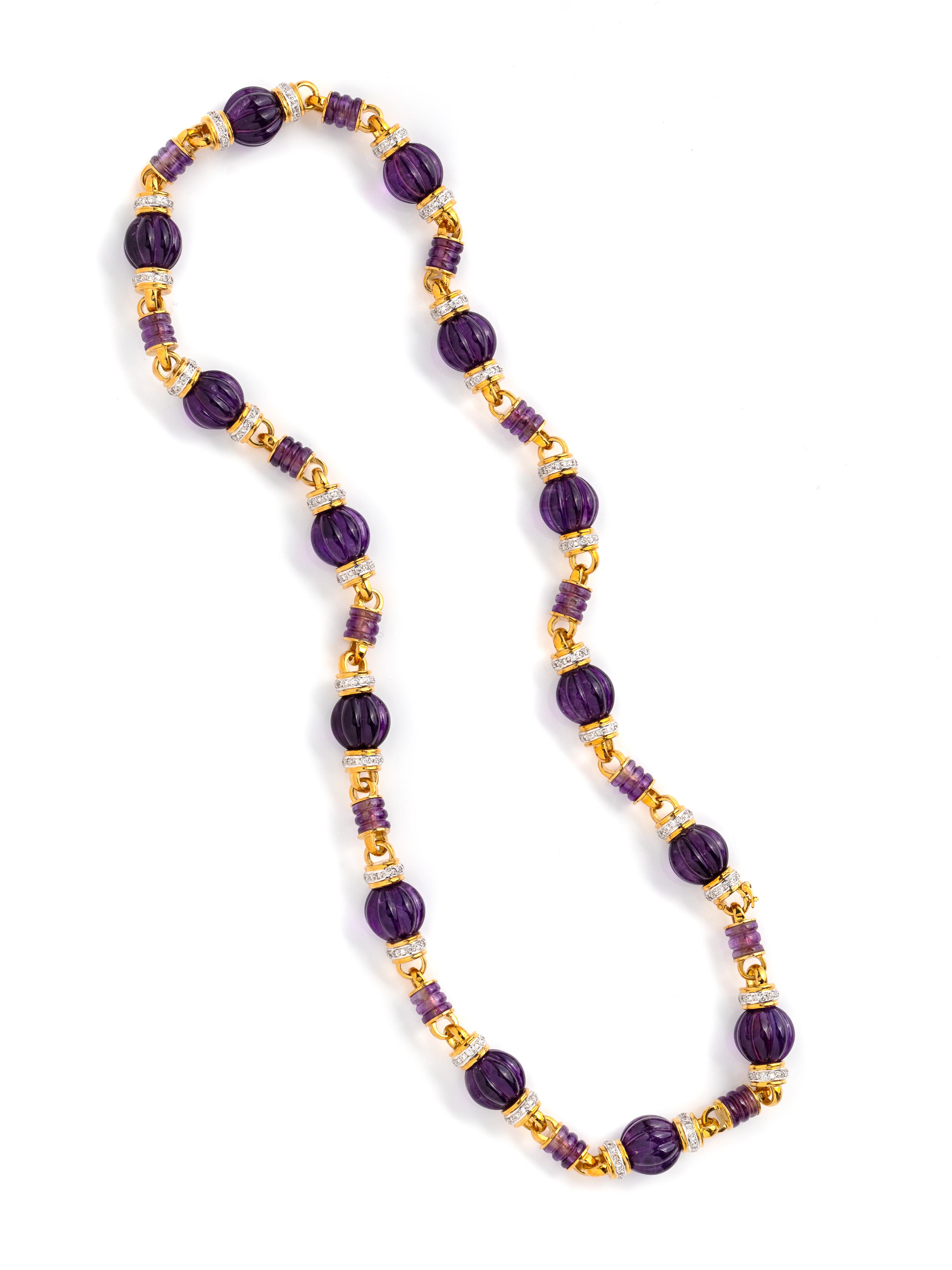 AMETHYST AND DIAMOND NECKLACE