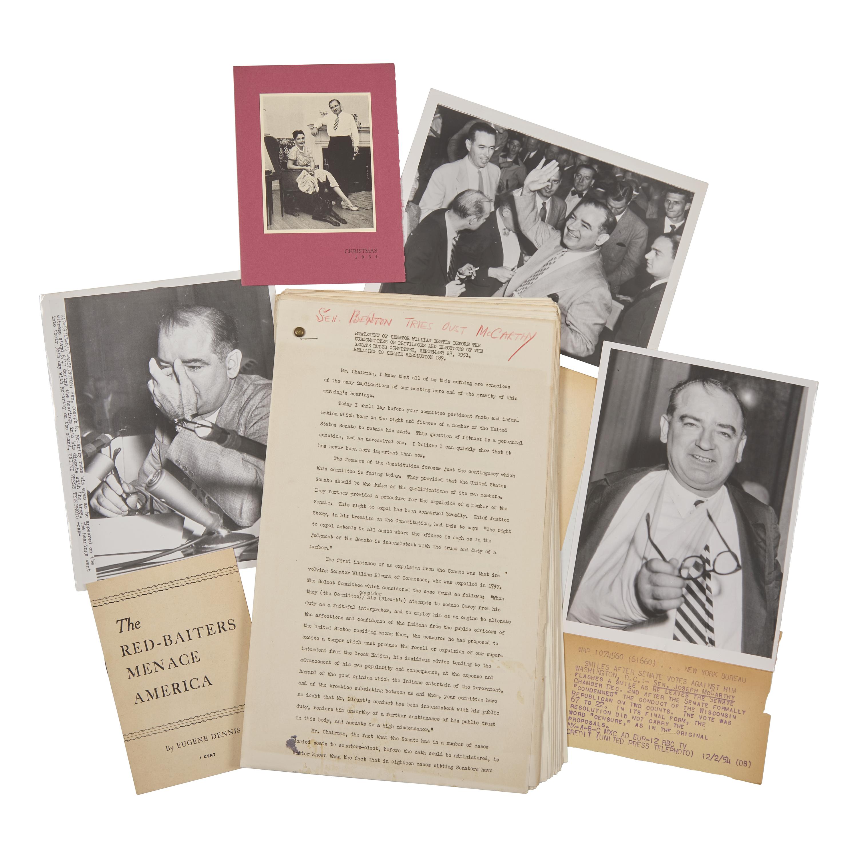 [Red Scare] Group of 6 Items Related to Joseph McCarthy and the Red Scare, 1946-54