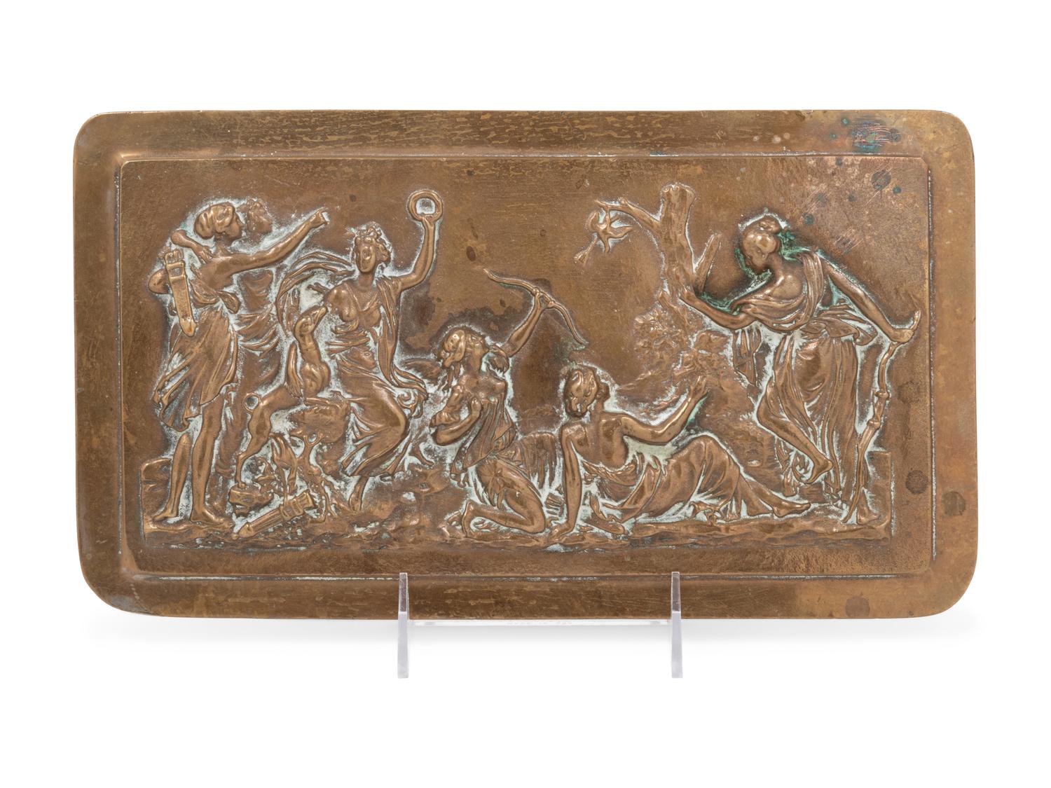 Four Continetal Cast Bronze Figural Plaques