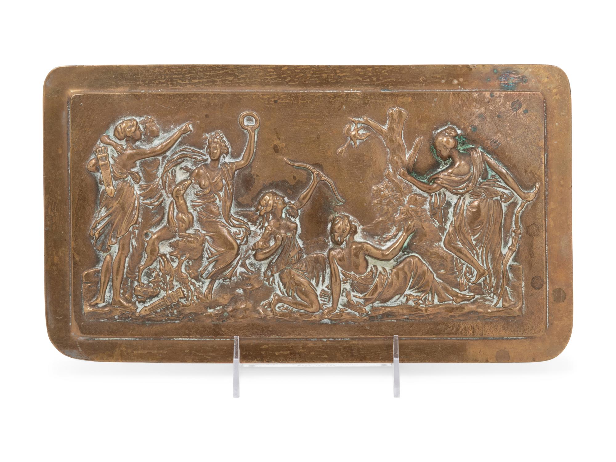 Four Continetal Cast Bronze Figural Plaques
