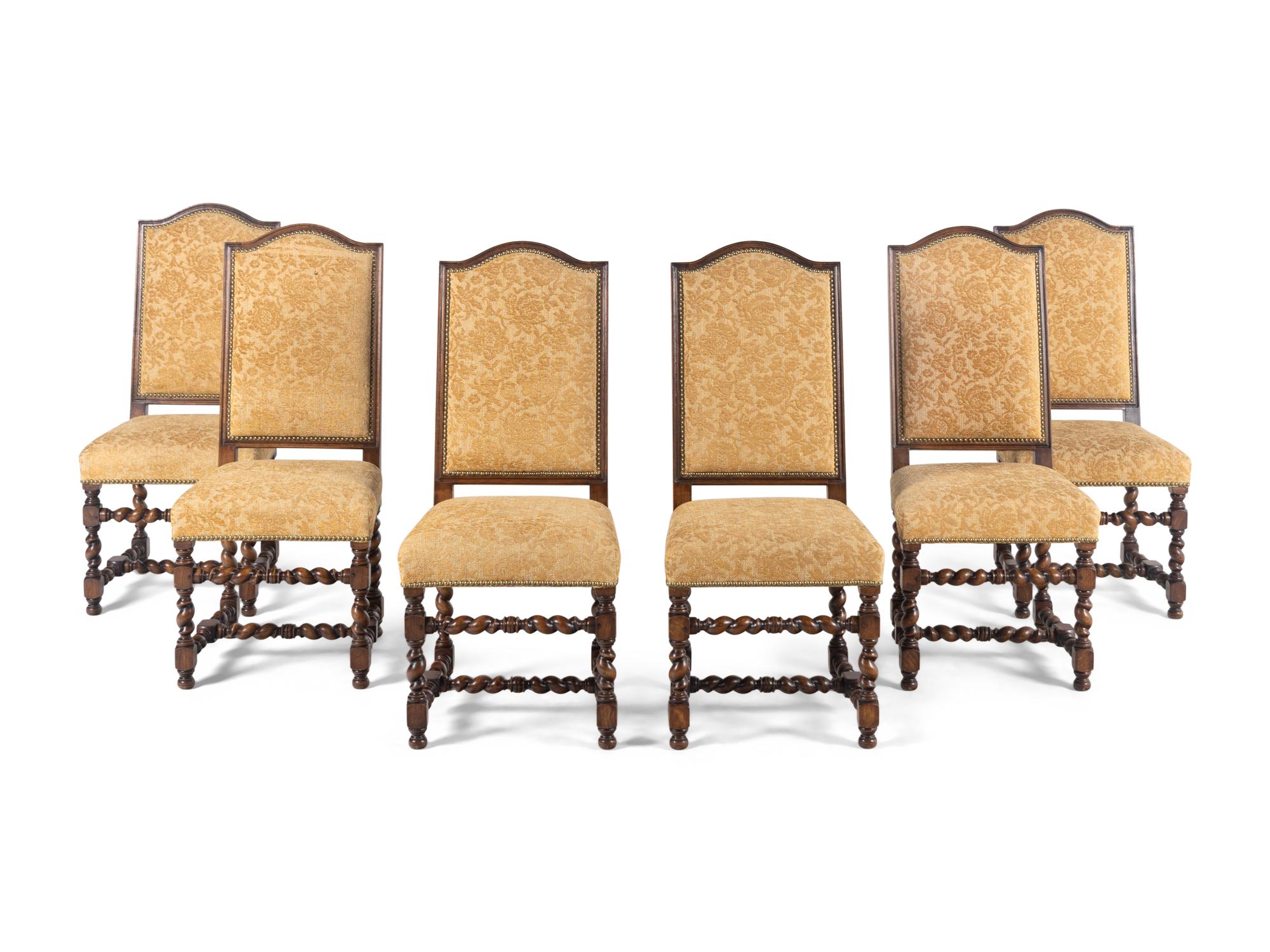Renaissance Style Brocade Dining Chairs