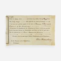 [Americana] [Louisiana Purchase] Armstrong, John Partially-Printed Second Bill of Exchange, signed