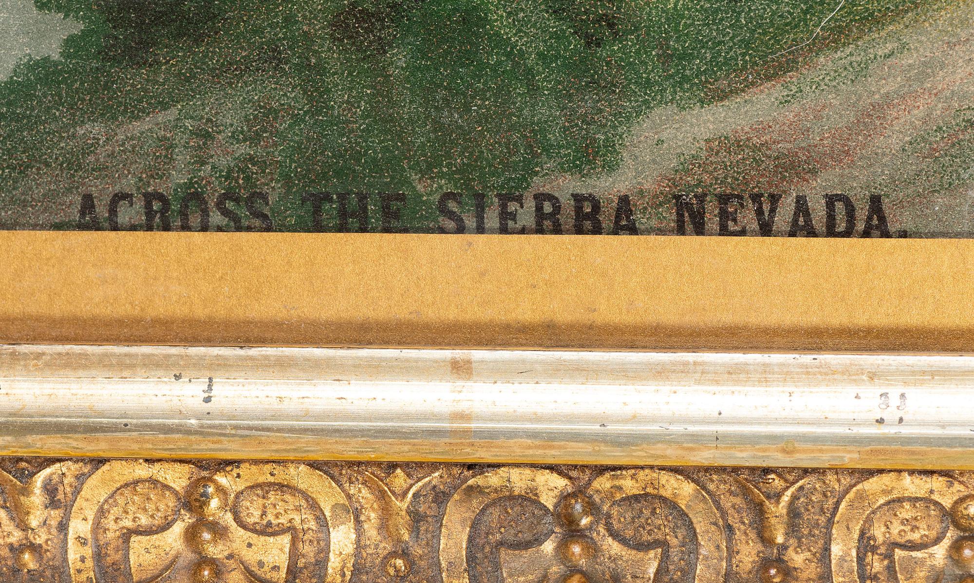 [TRANSPORTATION]. Across the Sierra Nevada . Cincinnati, OH: Krebs Lithographing Co., 1878.