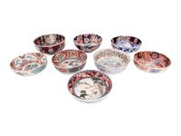 39 Japanese Imari and Kutani Porcelain Bowls, Plates, and Chargers