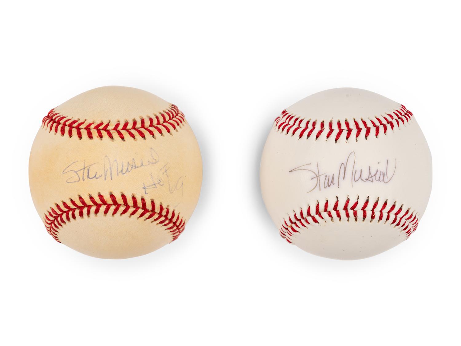 A Group of Stan Musial Signed Autograph Baseballs