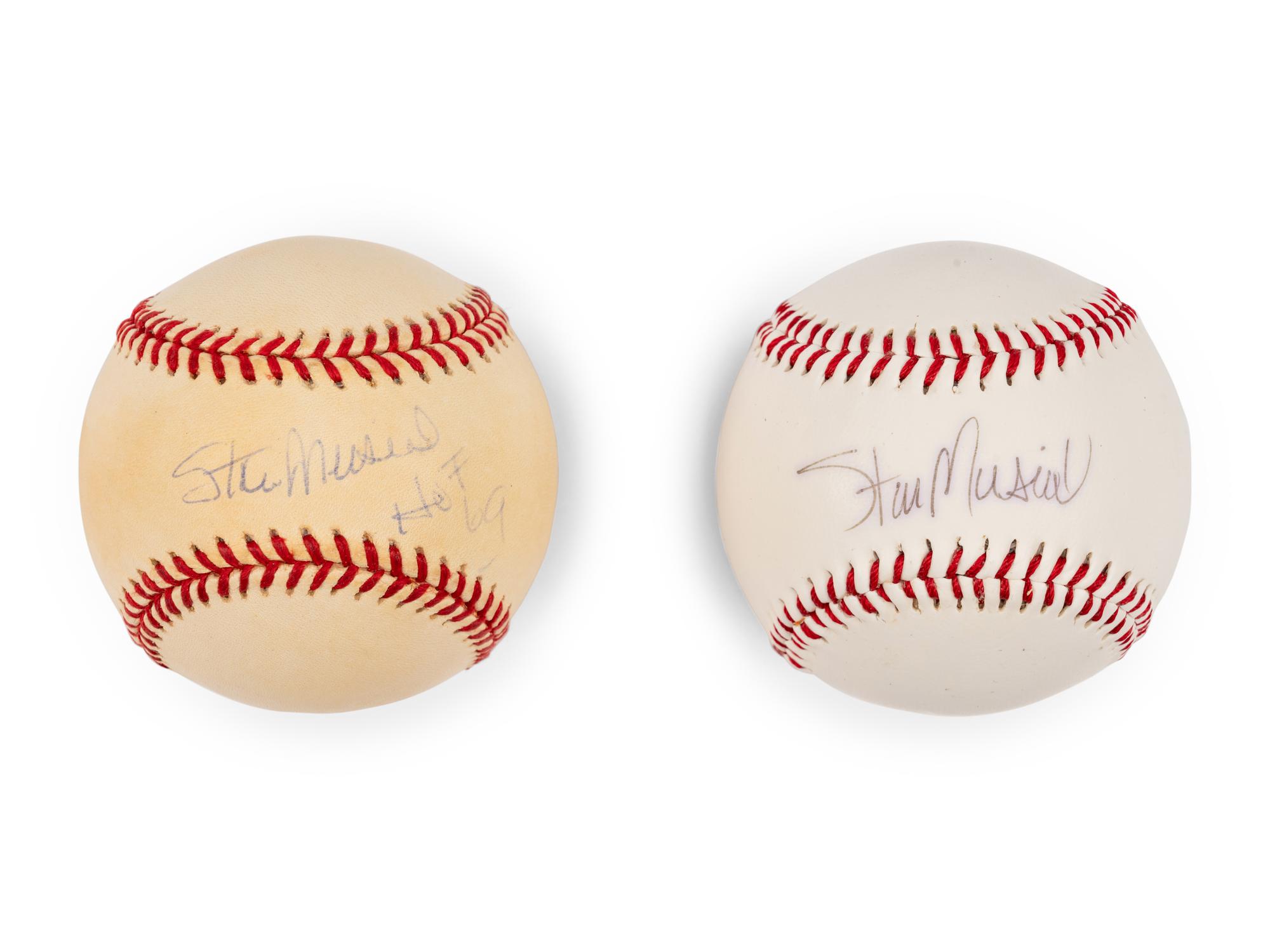 A Group of Stan Musial Signed Autograph Baseballs