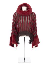 Christian Dior Red Mink Knit Top, 2000s