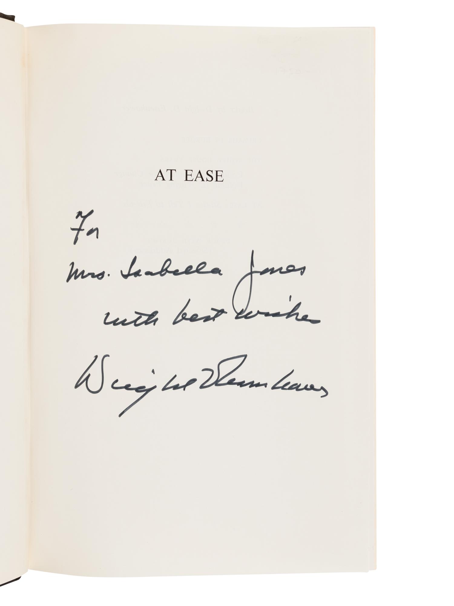 EISENHOWER, Dwight David (1890-1969). At Ease: Stories I Tell to Friends. New York: Doubleday & Company, 1967.