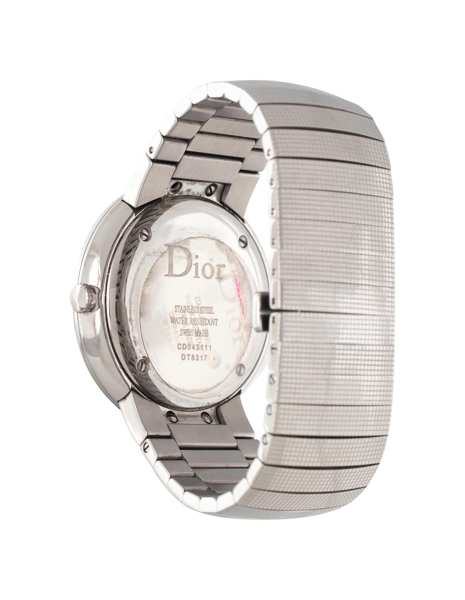 DIOR, STAINLESS STEEL AND DIAMOND 'LA D DE DIOR' WATCH