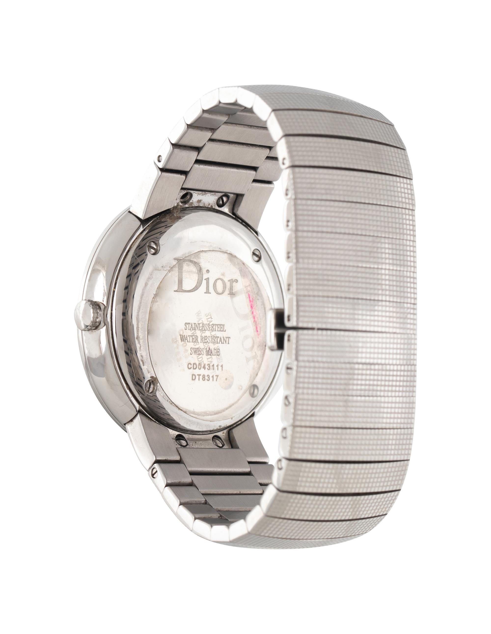 DIOR, STAINLESS STEEL AND DIAMOND 'LA D DE DIOR' WATCH
