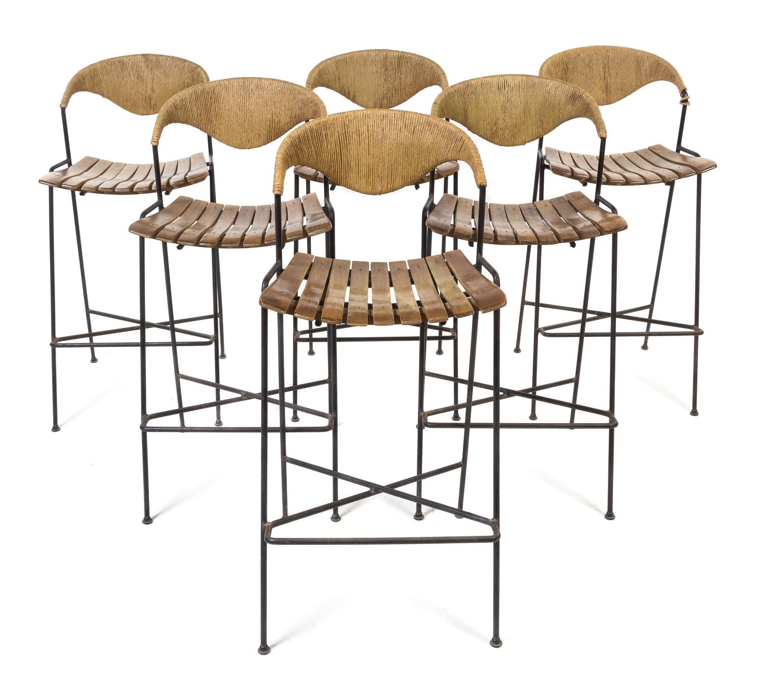 Arthur Umanoff, RAYMOR, c. 1957, a set of six bar stools