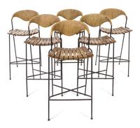 Arthur Umanoff, RAYMOR, c. 1957, a set of six bar stools