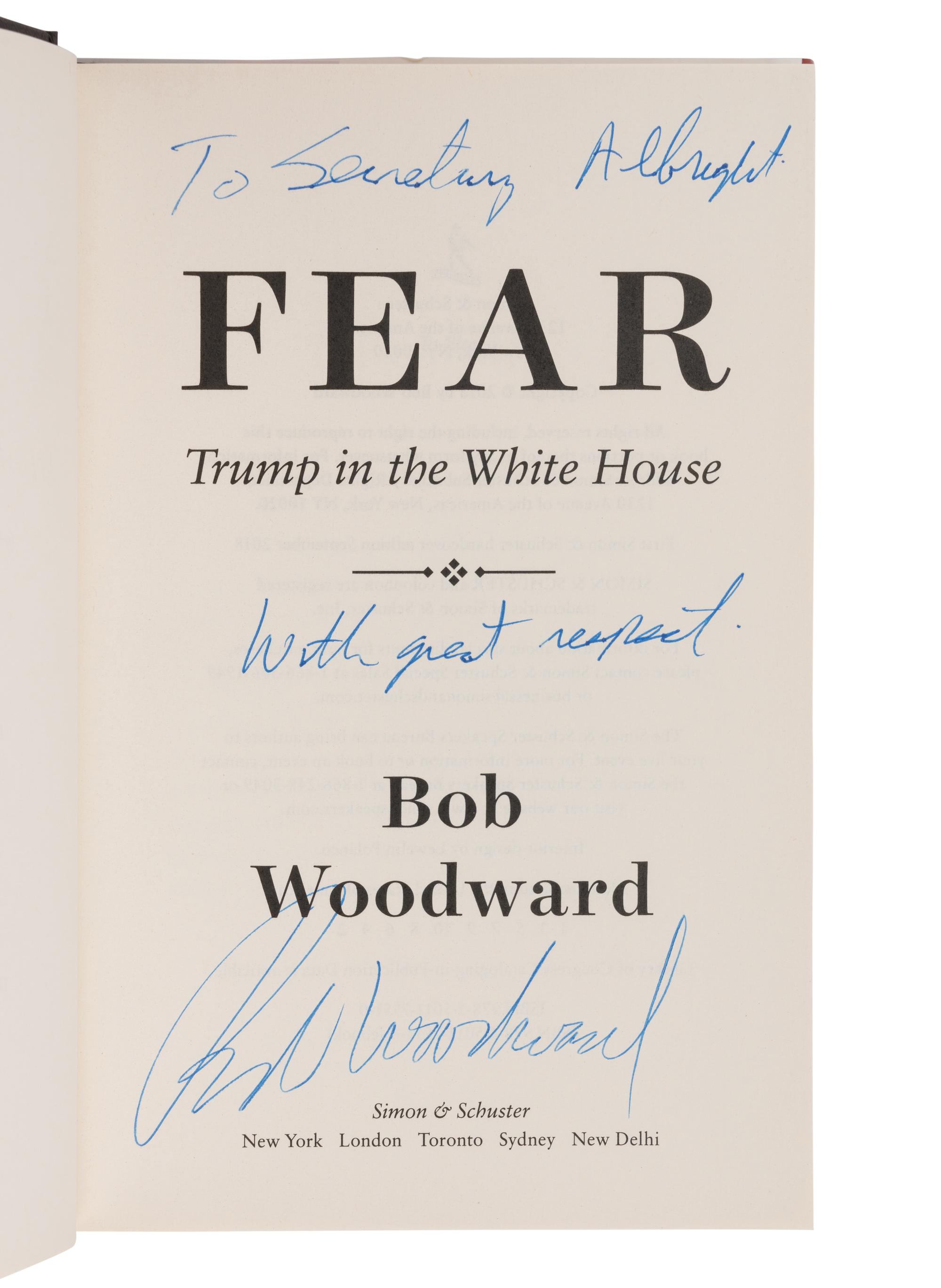 THE MODERN PRESIDENCY A group of 16 works, most FIRST EDITIONS, some INSCRIBED TO SECRETARY ALBRIGHT: