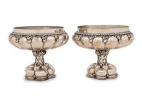 A Pair of German Silver Compotes