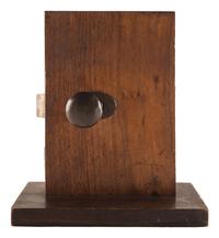[SCIENCE & TECHNOLOGY]. A. Heyse patent model for a "Knob-Latch" with original tags. [Terre Haute, IN], 1873.