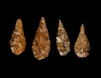 Four Paleolithic Flint Hand Axes