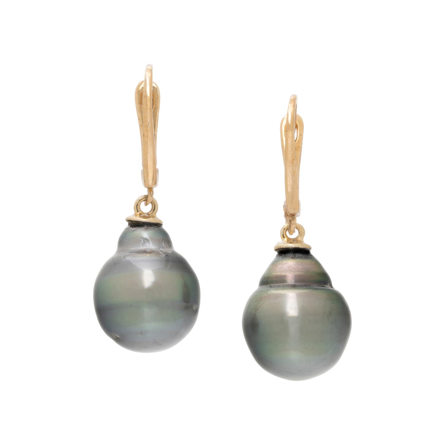 BLACK CULTURED PEARL EARRINGS