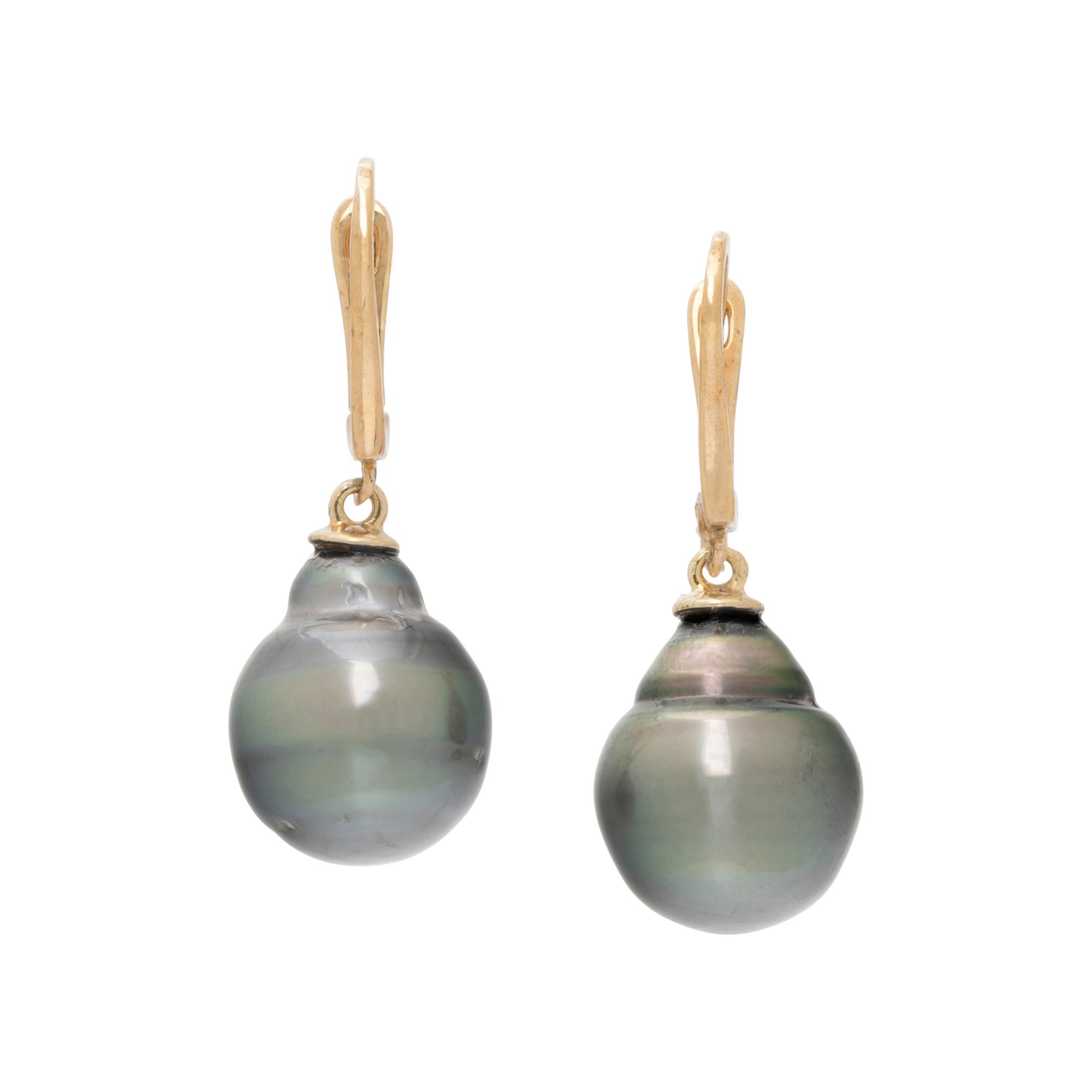 BLACK CULTURED PEARL EARRINGS