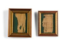 Two Egyptian Papyrus and Textile Fragments