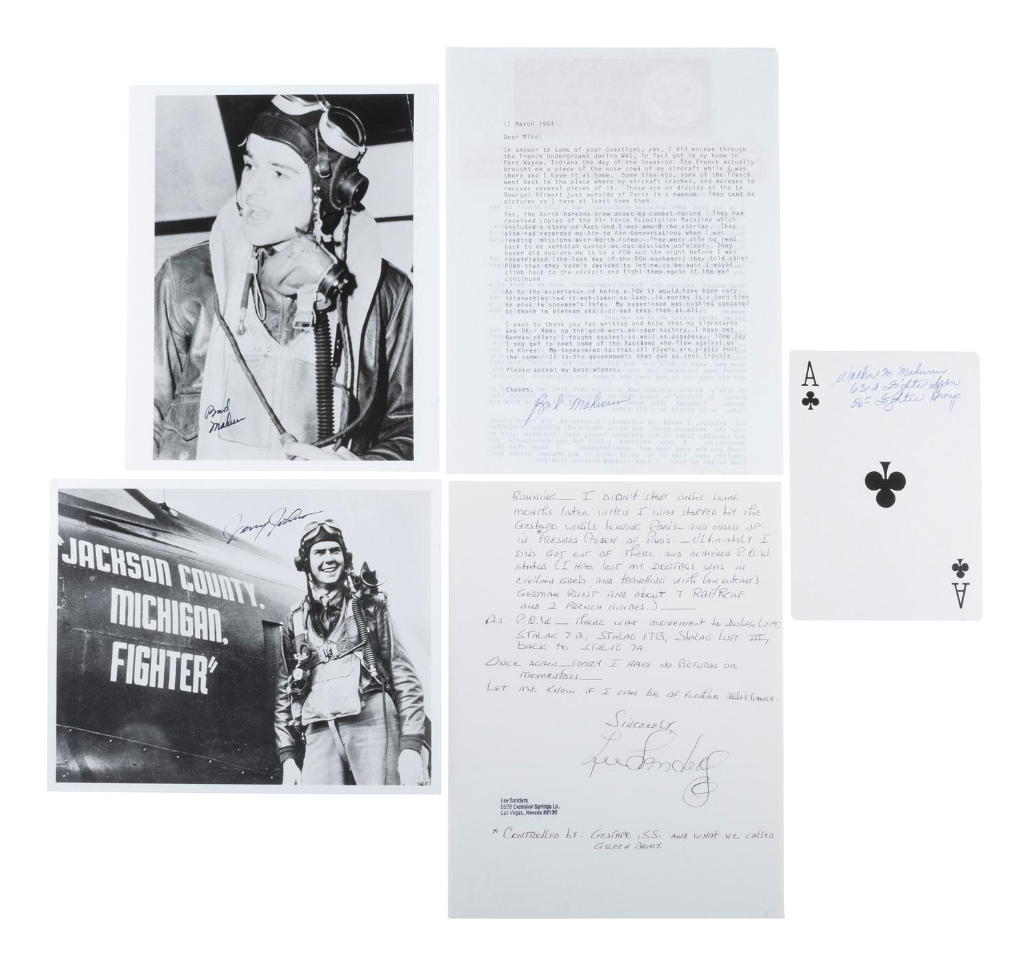 [WWII]. Aviator and flying ace's signatures, incl. Col. Gregory "Pappy" Boyington, MOH and POW.