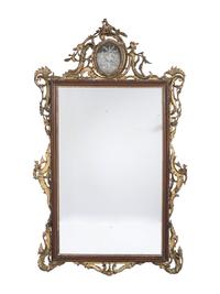 A Chinese Chippendale Giltwood and Etched Mirror