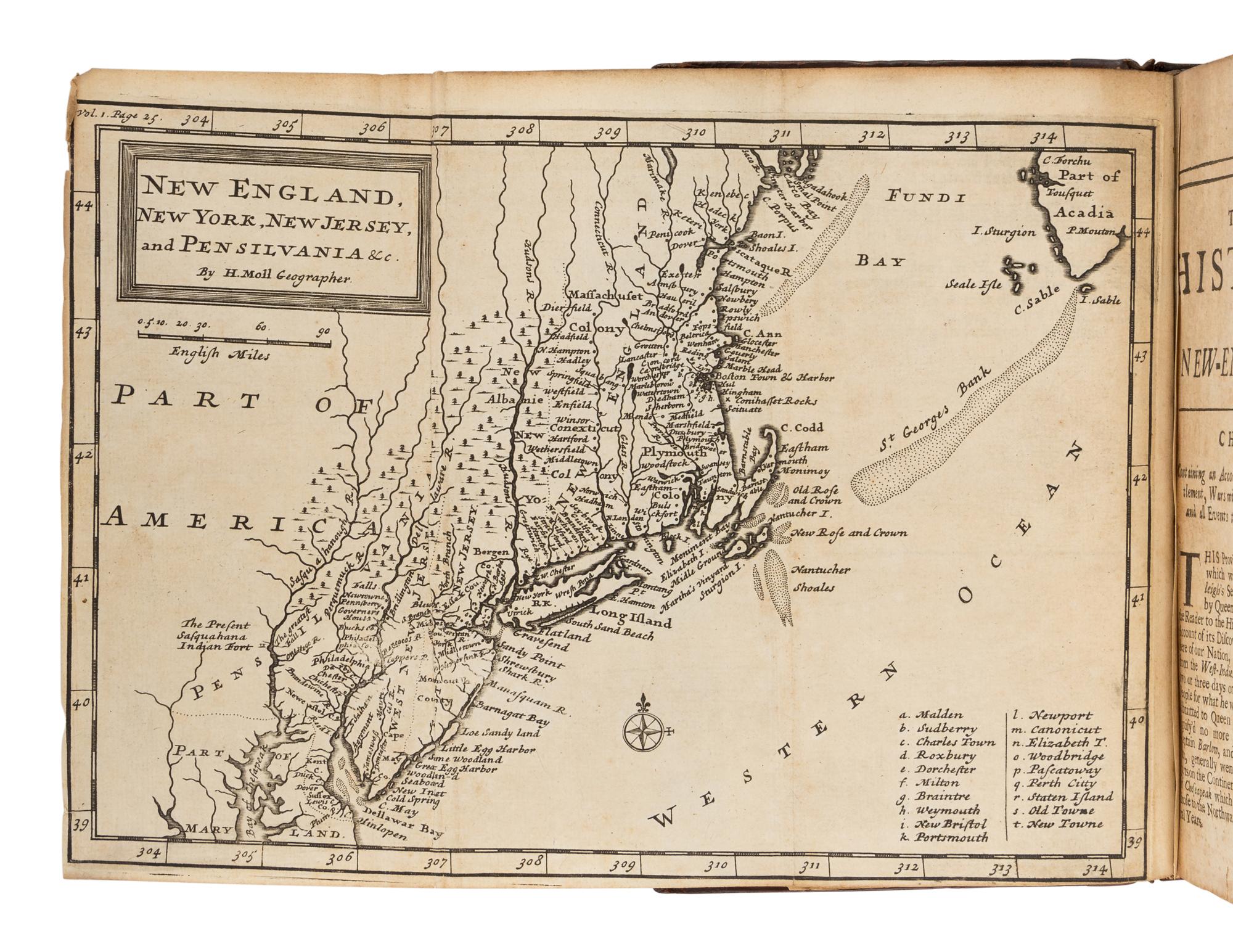 [OLDMIXON, John (1673-1742)]. The British Empire in America, Containing the History of the Discovery, Settlement, Progress and Present State of all the British Colonies on the Continent and Islands of America . London: for John Nicholson, Benjamin Tooke, Richard Parker and Ralph Smith, 1708.