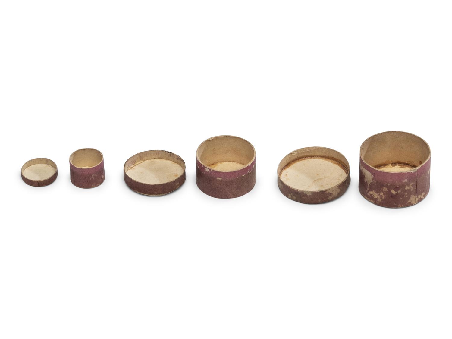 Three Miniature Graduated Stacking Wallpaper Boxes