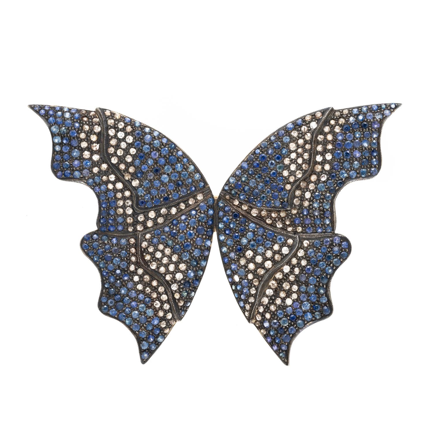 SAPPHIRE AND DIAMOND BUTTERFLY BROOCH