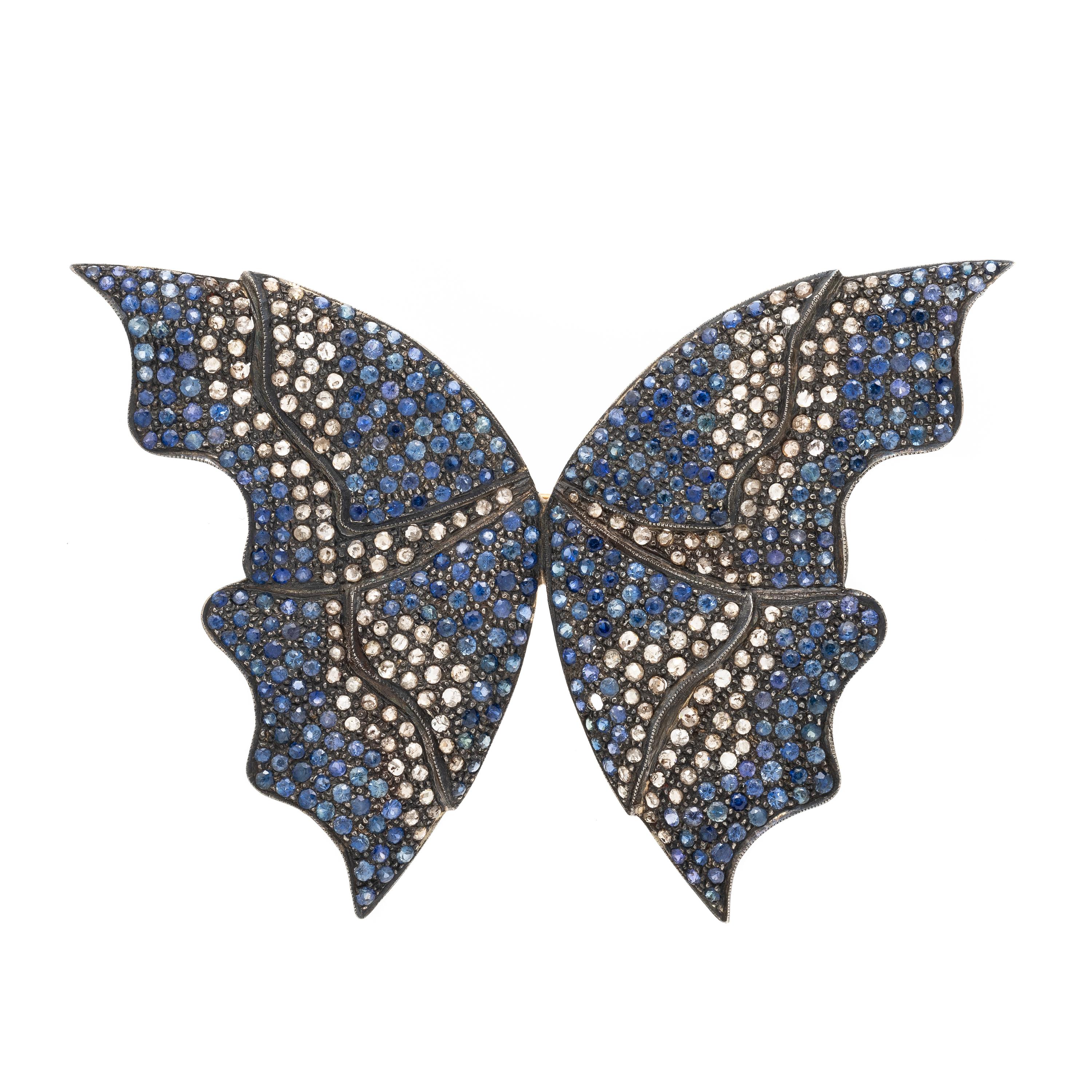 SAPPHIRE AND DIAMOND BUTTERFLY BROOCH