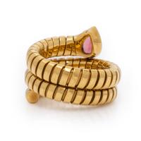 Bulgari, 'Serpenti', Pink Tourmaline and Yellow Gold Tubogas Ring