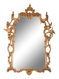 A Chinese Chippendale Style Giltwood Looking Glass