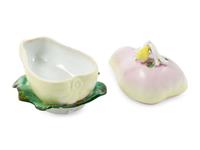 A Group of Four M.S. Kuznetsov Gourd-Form Covered Jars and Underplates