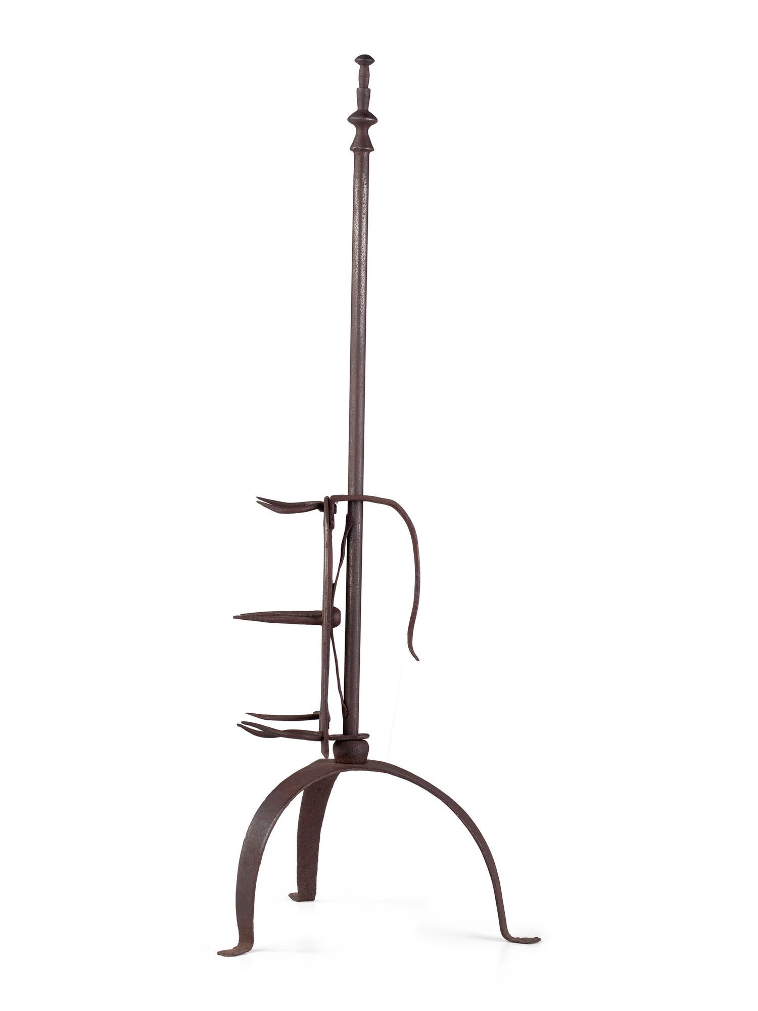 A Wrought Iron Bell-Form Hanging Rack