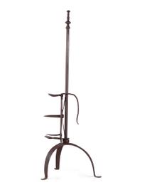 A Wrought Iron Bell-Form Hanging Rack