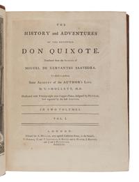 CERVANTES SAAVEDRA, Miguel de (1547-1616). [Don Quixote]. The History and Adventures of the Renowned Don Quixote. Tobias Smollett, translator. London: for A. Millar and others, 1755.