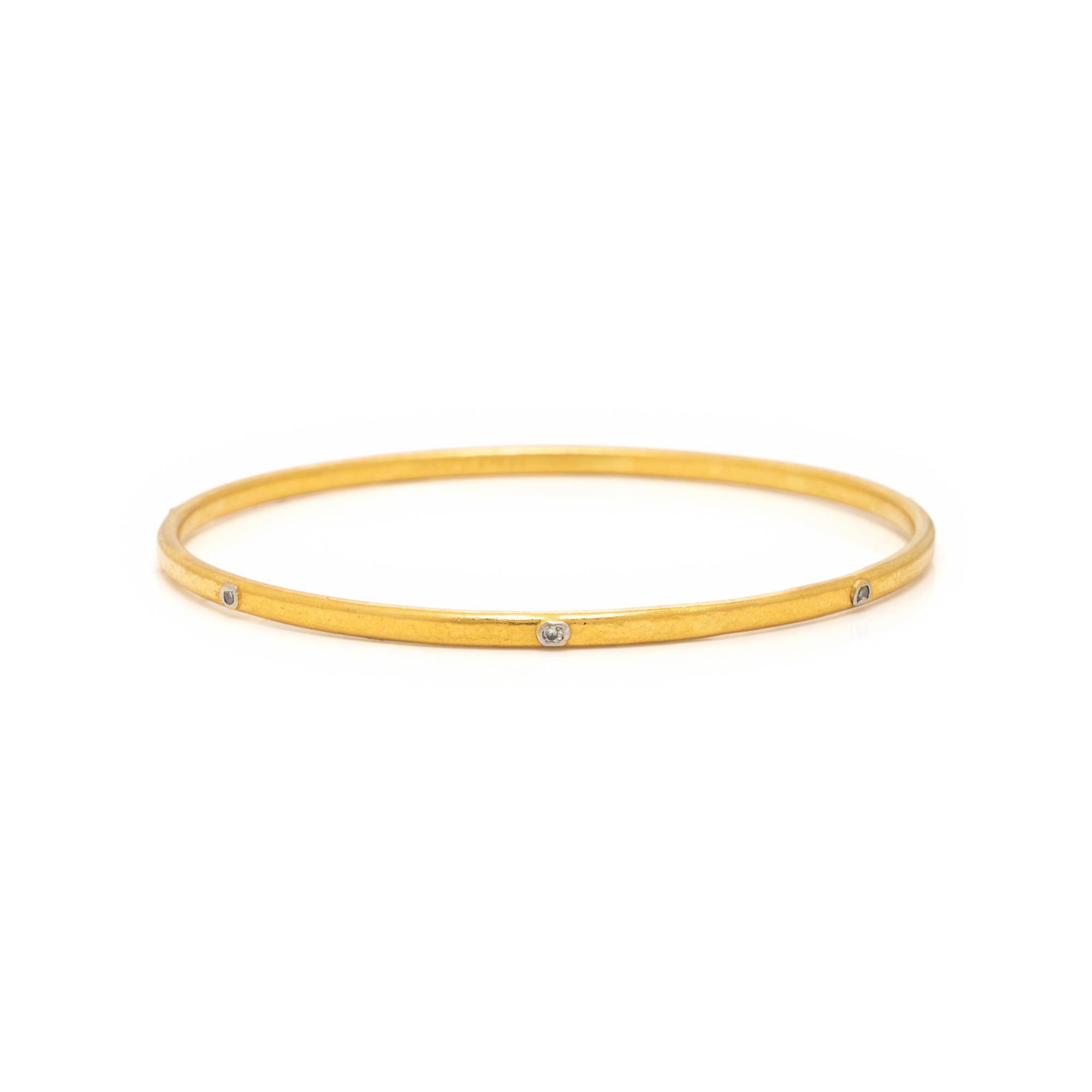 Gurhan, 'Hoopla', Three Yellow Gold and Diamond Bangle Bracelets