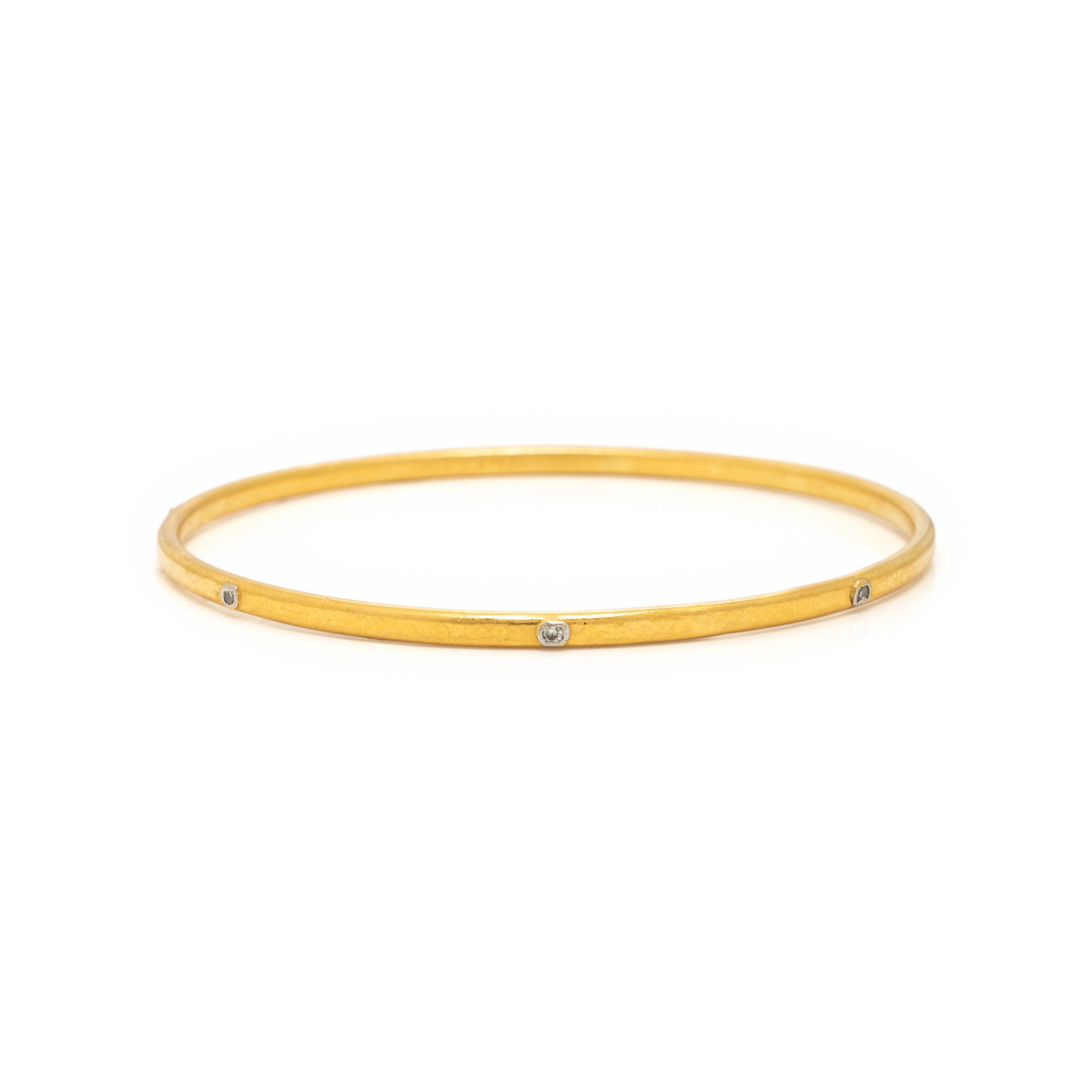 Gurhan, 'Hoopla', Three Yellow Gold and Diamond Bangle Bracelets