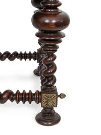 A Portuguese Baroque Style Brass Mounted Rosewood Library Table